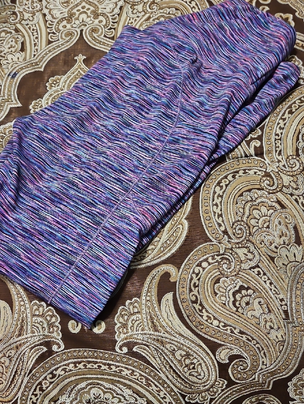 Shosho BRAND Purple-Blue-Pink Space-Dye Leggings ACTIVE wear Size 1X
